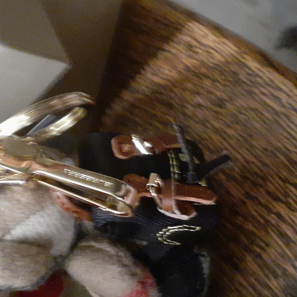 BURBERRY THOMAS BEAR Signature Check Bow tie Backpack Keychain AUTHENTIC - Picture 2 of 10